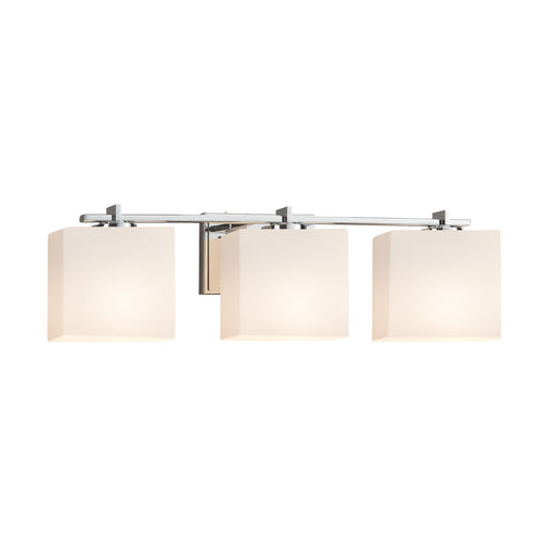 Justice Designs - FSN-8443-55-OPAL-CROM - Three Light Bath Bar - Fusion - Polished Chrome