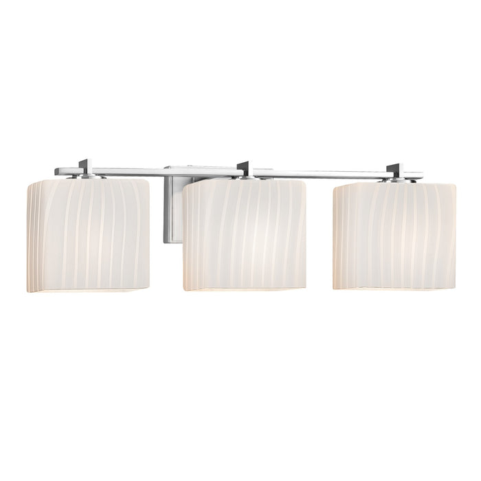 Justice Designs - FSN-8443-55-RBON-CROM - Three Light Bath Bar - Fusion - Polished Chrome