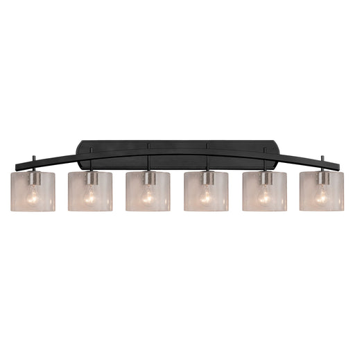 Justice Designs - FSN-8596-30-SEED-MBLK - Six Light Bath Bar - Fusion - Matte Black