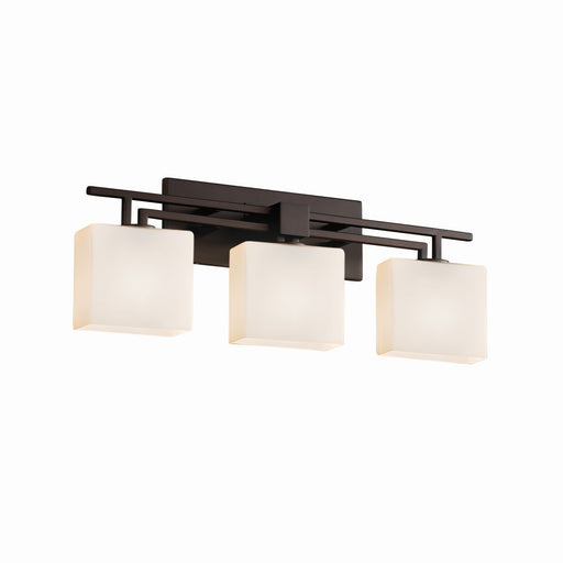 Justice Designs - FSN-8703-55-OPAL-DBRZ - Three Light Bath Bar - Fusion - Dark Bronze