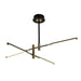 Justice Designs - NSH-4445-MBBR - LED Chandelier - Fianco - Matte Black w/ Brass