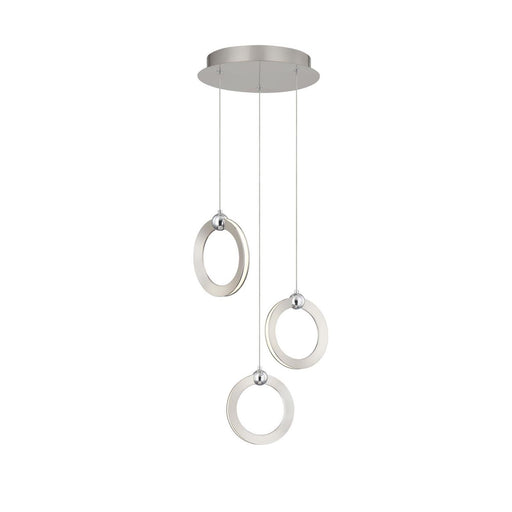 Justice Designs - NSH-8123-NCCR - LED Pendant - Hermosa - Brushed Nickel w/ Chrome