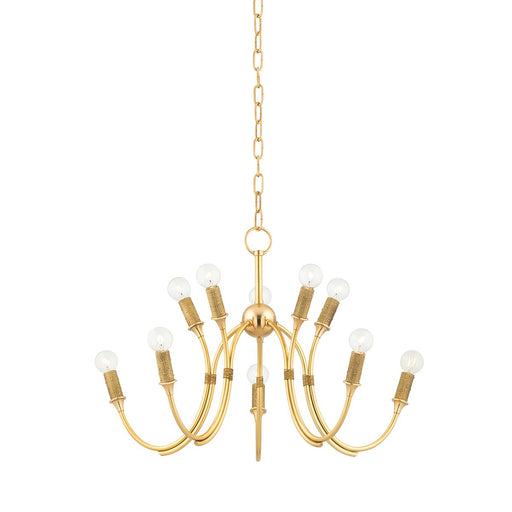 Hudson Valley - 1528-AGB - Ten Light Chandelier - Amboy - Aged Brass