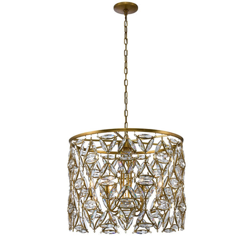 Allegri - 039556-062-FR001 - Six Light Pendant - Triangulo - True Brass