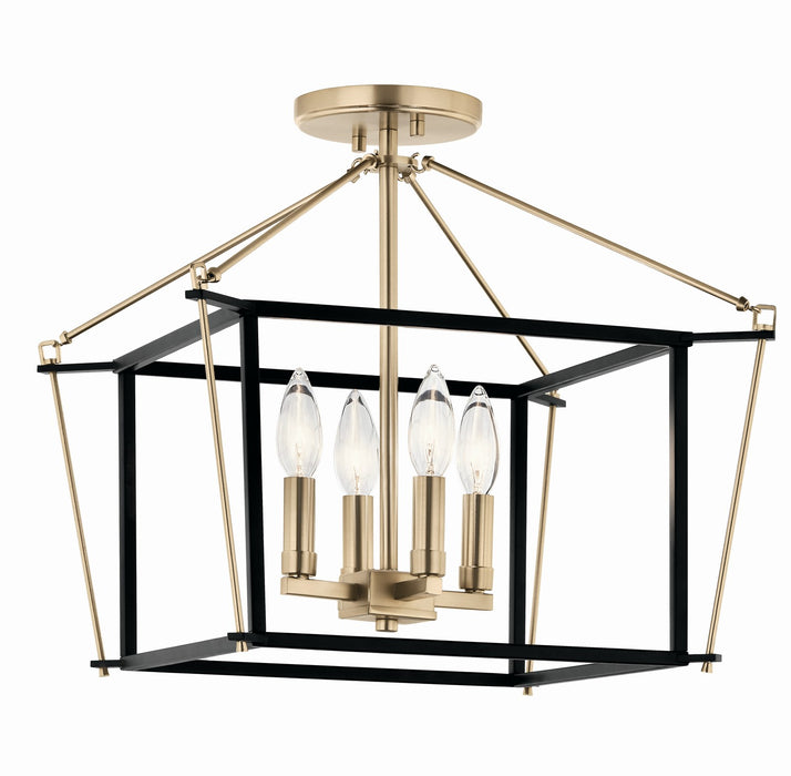 Kichler - 52633CPZ - Four Light Semi Flush Mount - Eisley - Champagne Bronze