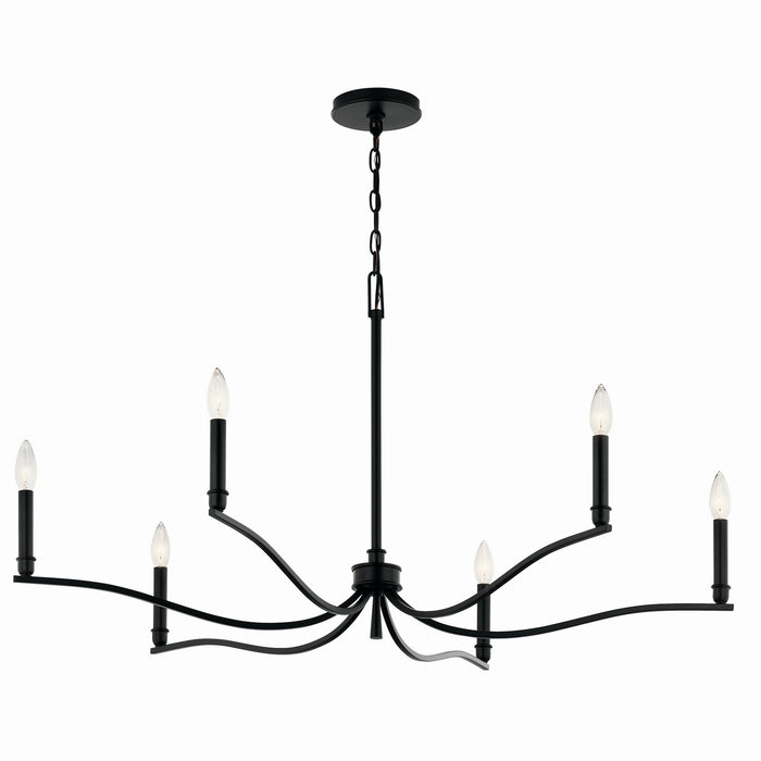 Kichler - 52696BK - Six Light Chandelier - Malene - Black