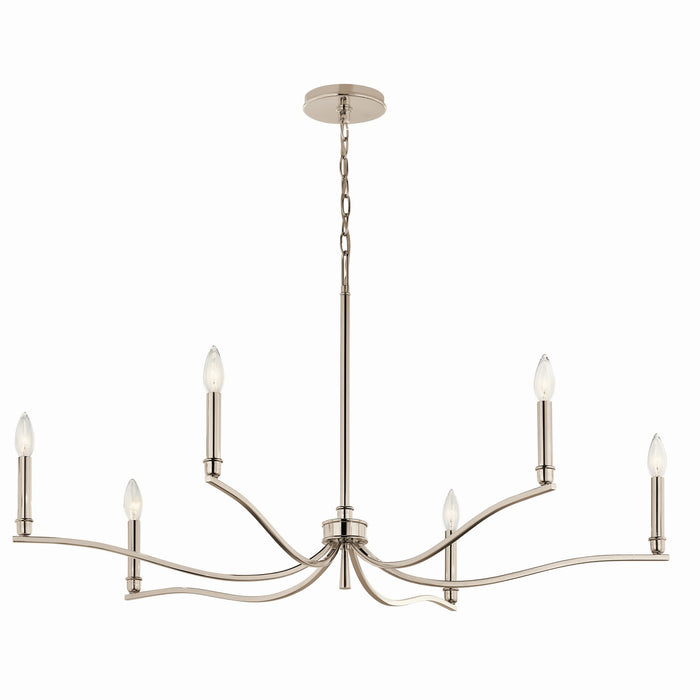 Kichler - 52696PN - Six Light Chandelier - Malene - Polished Nickel