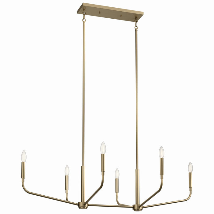 Kichler - 52721CPZ - Six Light Linear Chandelier - Madden - Champagne Bronze