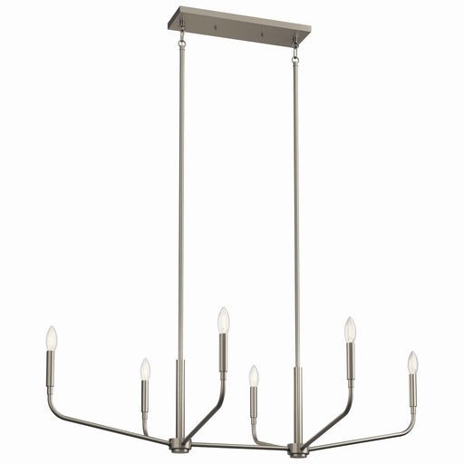 Kichler - 52721NI - Six Light Linear Chandelier - Madden - Brushed Nickel