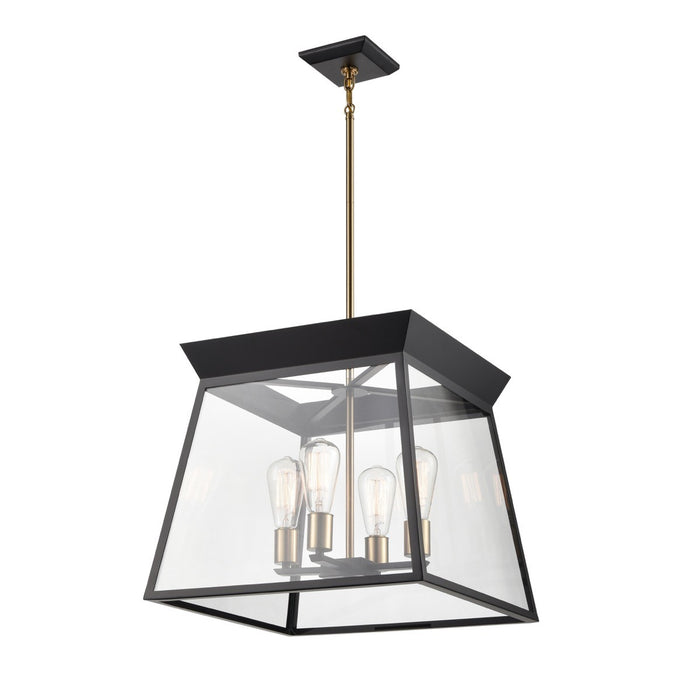 Artcraft - AC11852BK - Four Light Chandelier - Lucian - Black and Brushed Brass