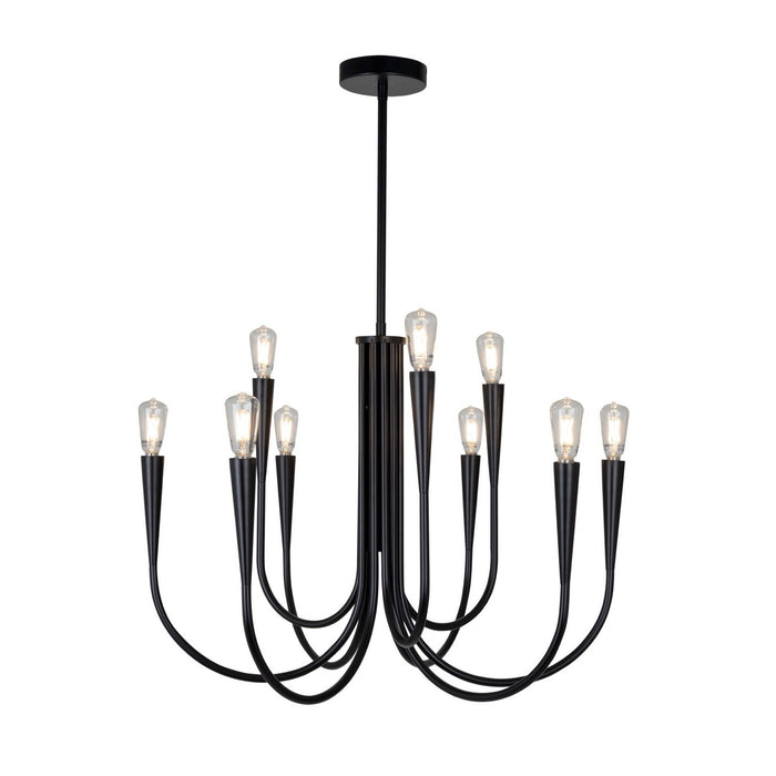 Artcraft - AC11929BK - Nine Light Chandelier - Bronte - Black