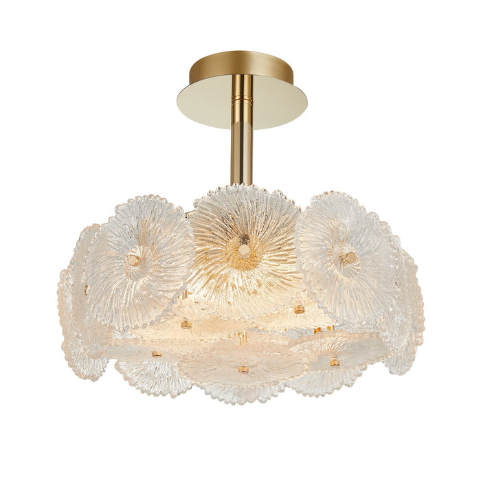 Artcraft - AC11965BR - Six Light Semi-Flush Mount - Bloom - Brass