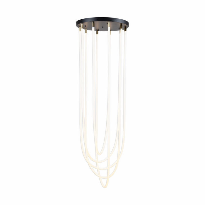 Artcraft - AC6812BK - LED Chandelier - Cascata - Black and Brushed Brass