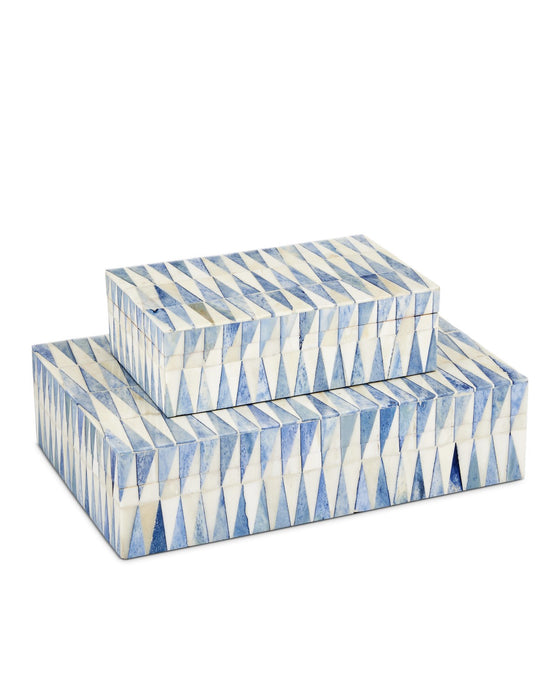 Currey and Company - 1200-0762 - Box Set of 2 - Nadene - Blue/White