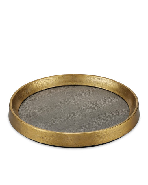 Currey and Company - 1200-0805 - Tray - Tanay - Antique Brass/Graphite/Black