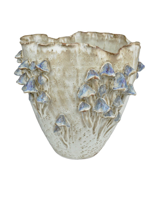 Currey and Company - 1200-0827 - Vase - Cream/Reactive Blue