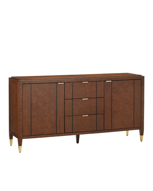 Currey and Company - 3000-0273 - Credenza - Dorian - Kona/Black/Satin Brass