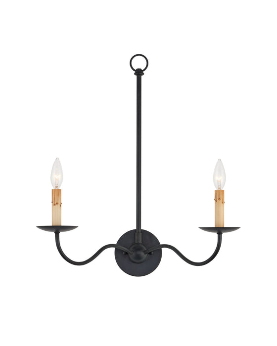 Currey and Company - 5000-0265 - Two Light Wall Sconce - Zanzibar Black