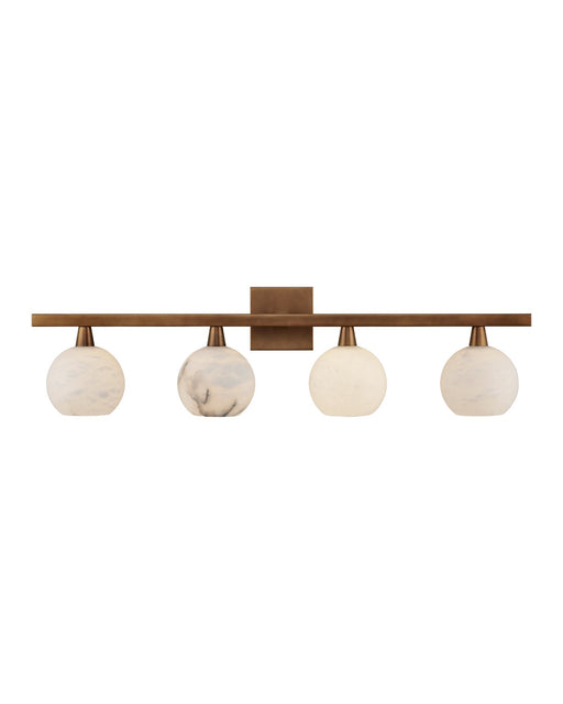 Currey and Company - 5800-0039 - Four Light Bath Bar - Antique Brass/Natural