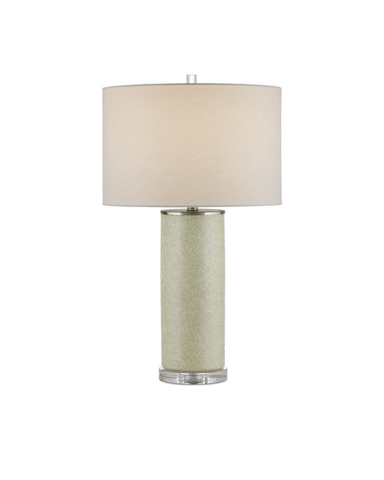 Currey and Company - 6000-0938 - One Light Table Lamp - Green/Off-White/Clear/Satin Nickel