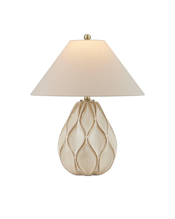 Currey and Company - 6000-0941 - One Light Table Lamp - Beige/Dark Brown/Light Antique Brass