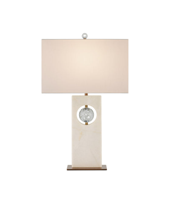 Currey and Company - 6000-0949 - One Light Table Lamp - White/Clear/Antique Brass