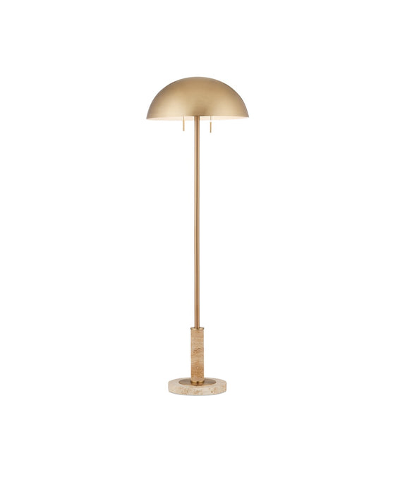 Currey and Company - 8000-0151 - Two Light Floor Lamp - Miles - Brass/Natural