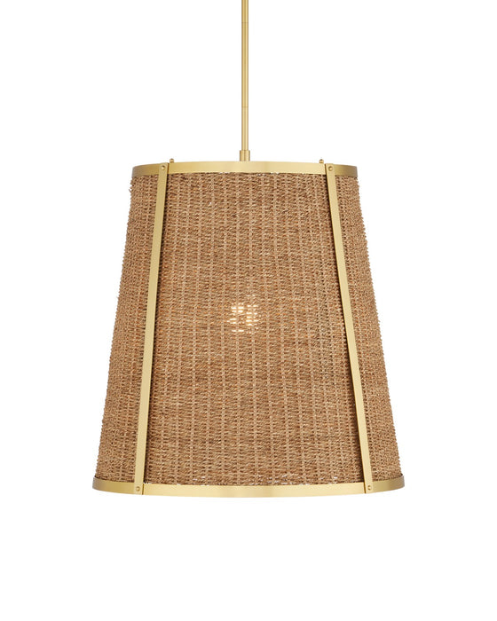 Currey and Company - 9000-1121 - One Light Pendant - Deauville - Natural/Polished Brass