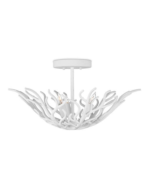 Currey and Company - 9000-1124 - Three Light Semi-Flush Mount - Snowfall - Gesso White