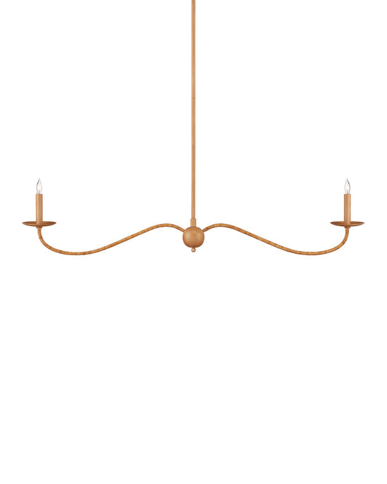 Currey and Company - 9000-1127 - Two Light Chandelier - Saxon - Saddle Tan/Natural