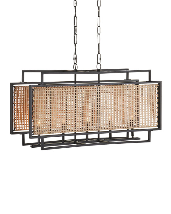 Currey and Company - 9000-1164 - Five Light Chandelier - Boswell - Natural/Black