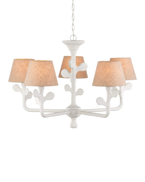 Currey and Company - 9000-1169 - Five Light Chandelier - Charny - Gesso White