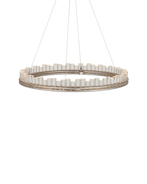 Currey and Company - 9000-1220 - One Light Chandelier - Contemporary Silver Leaf/Contemporary Silver/Clear