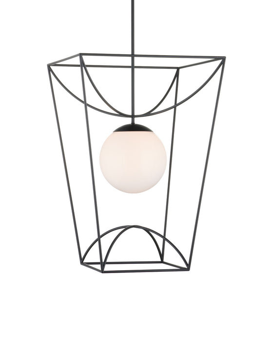 Currey and Company - 9500-0013 - One Light Lantern - Black/White