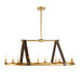 Arteriors - DRI02 - Ten Light Linear Chandelier - Englewood - Antique Brass/Moss