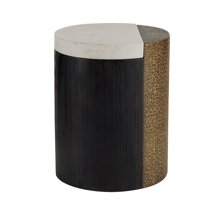 Arteriors - FAI14 - Accent Table - Celestine - White/Antique Brass/Ebony