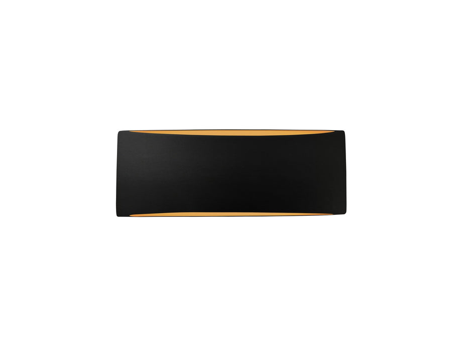 Justice Designs - CER-5765-CBGD - One Light Wall Sconce - Ambiance - Carbon Matte Black w/ Champagne Gold