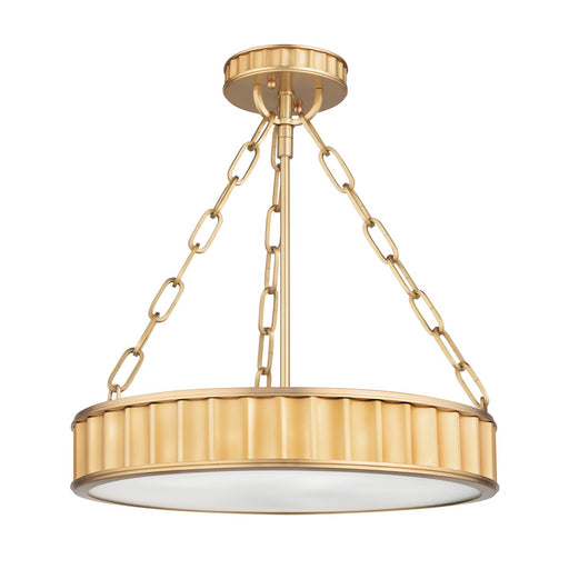 Hudson Valley - 901-AGB - Three Light Semi Flush Mount - Middlebury - Aged Brass