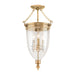 Hudson Valley - 141-AGB - Three Light Semi Flush Mount - Hanover - Aged Brass