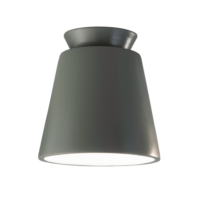 Justice Designs - CER-6170-PWGN - One Light Flush-Mount - Radiance - Pewter Green