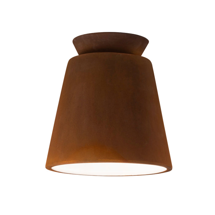 Justice Designs - CER-6170-RRST - One Light Flush-Mount - Radiance - Real Rust