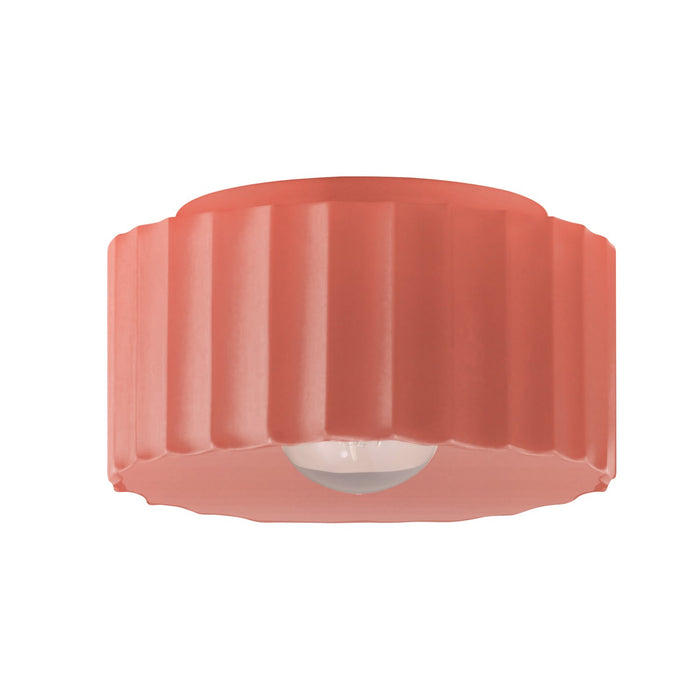 Justice Designs - CER-6185W-BSH - One Light Outdoor Flush Mount - Radiance - Gloss Blush