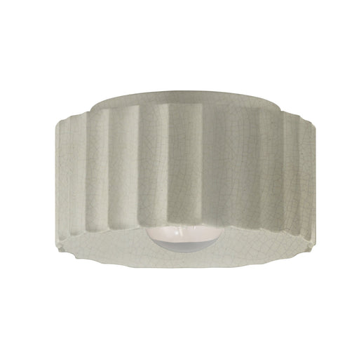 Justice Designs - CER-6185W-CRK - One Light Outdoor Flush Mount - Radiance - White Crackle