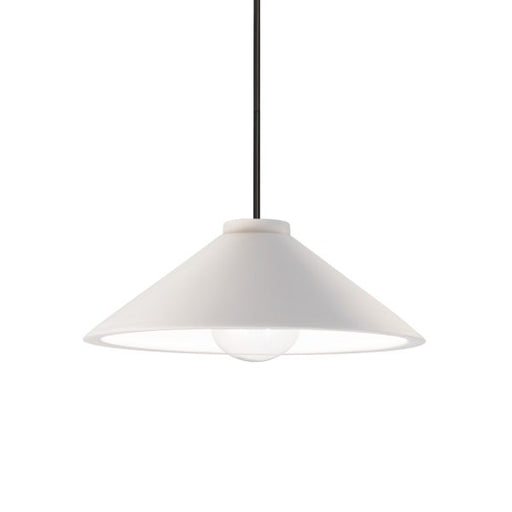 Justice Designs - CER-6240-BIS-MBLK-RIGID - One Light Pendant - Radiance - Bisque