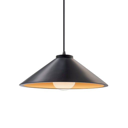 Justice Designs - CER-6240-CBGD-MBLK-BKCD - One Light Pendant - Radiance - Carbon Matte Black with Champagne Gold