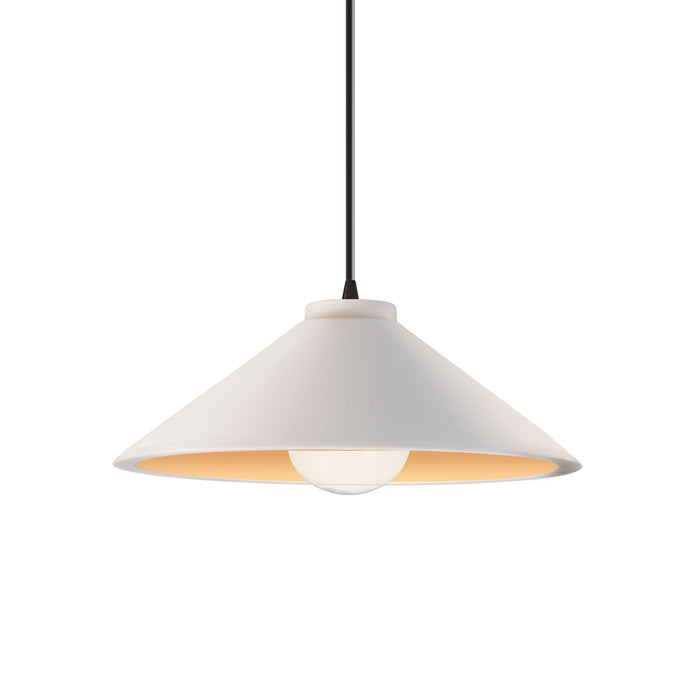 Justice Designs - CER-6240-MTGD-MBLK-BKCD - One Light Pendant - Radiance - Matte White with Champagne Gold