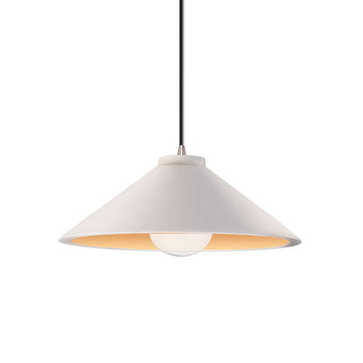 Justice Designs - CER-6240-MTGD-NCKL-BKCD - One Light Pendant - Radiance - Matte White with Champagne Gold