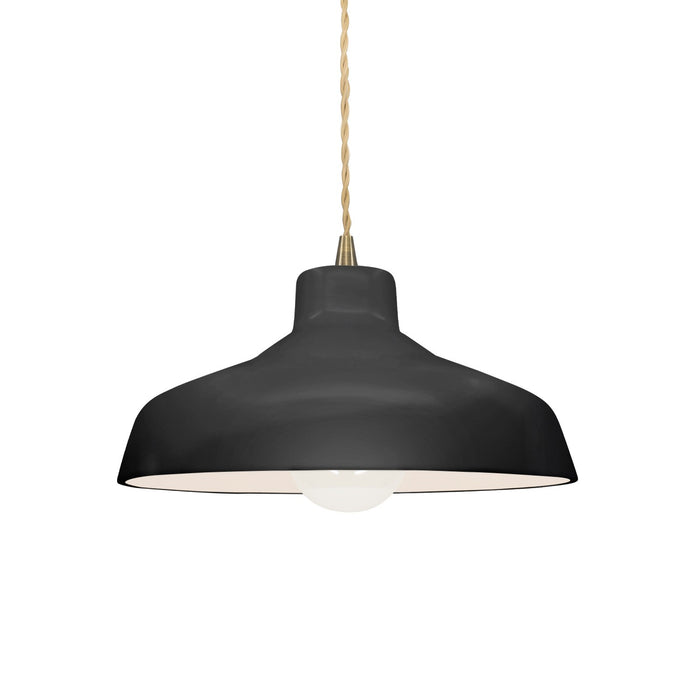 Justice Designs - CER-6260-BLK-ABRS-BEIG-TWST - One Light Pendant - Radiance - Gloss Black