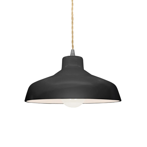 Justice Designs - CER-6260-BLK-NCKL-BEIG-TWST - One Light Pendant - Radiance - Gloss Black