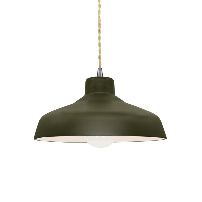 Justice Designs - CER-6260-MGRN-NCKL-BEIG-TWST - One Light Pendant - Radiance - Matte Green